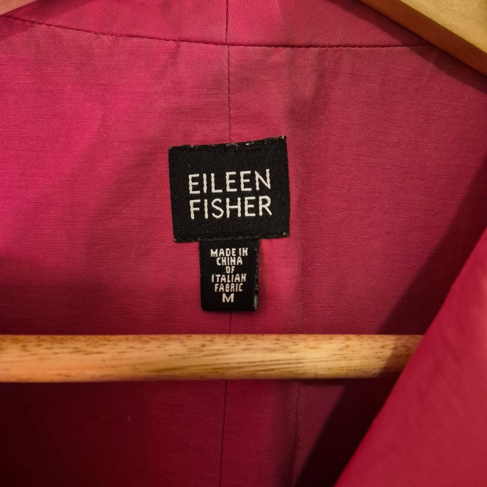 Eileen Fisher Womens Magenta Pink Italian Fabric Cotton Nylon Zip Front Vest M - Picture 2 of 4